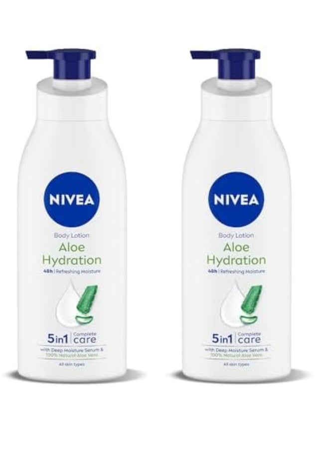 Nivea Aloe Hydration Body Lotion, 400ml (Pack of 2) - Image 1